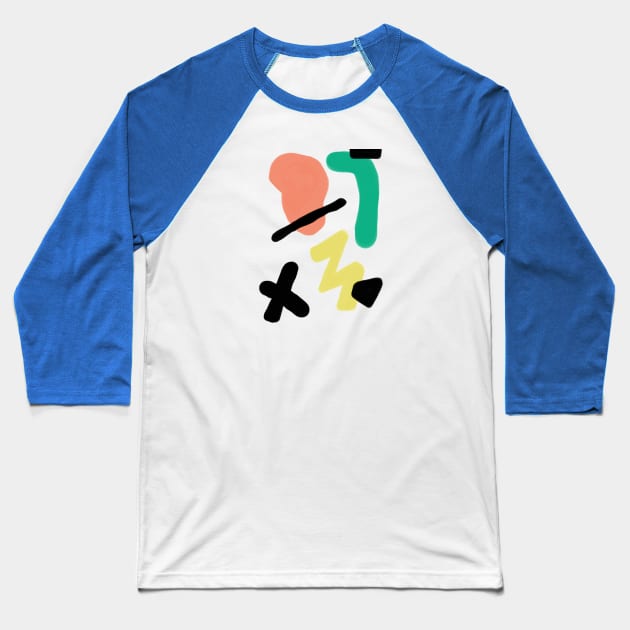 Memphis Jammin - Retro Shapes Art Baseball T-Shirt by bickspics